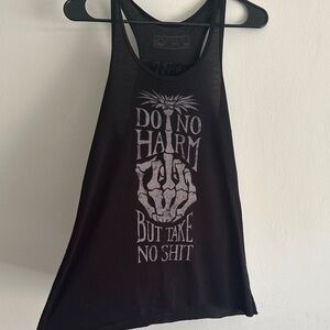 Black Graphic Tank Top